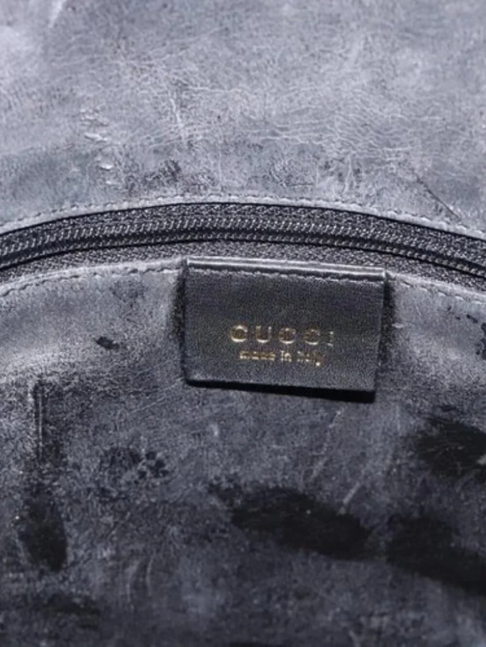 GUCCI Bamboo Shoulder Bag Leather 2way Black Gold 001 1638 2058 Auth ep15046